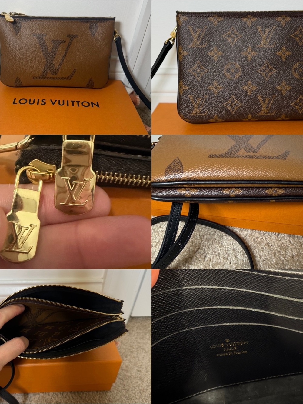 LV Reverse Monogram Double Zip Crossbody
